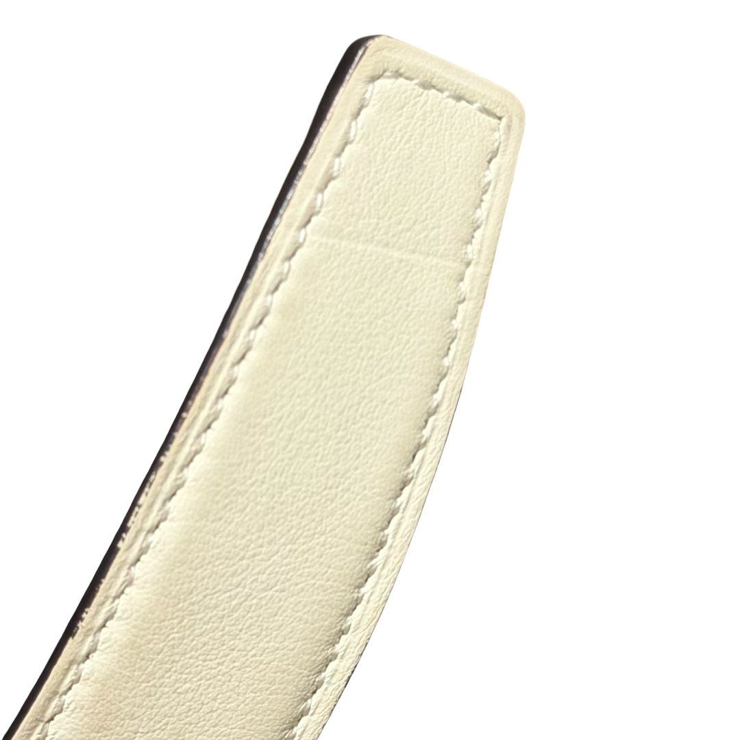Hermes H Belt White/Black Swift/Epsom #85cm