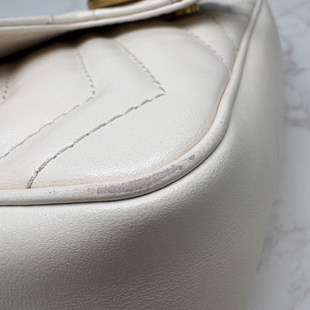 Gucci Marmont Super Mini White Bag