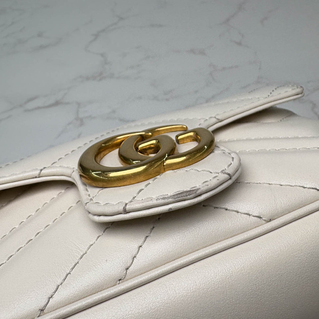 Gucci Marmont Super Mini White Bag