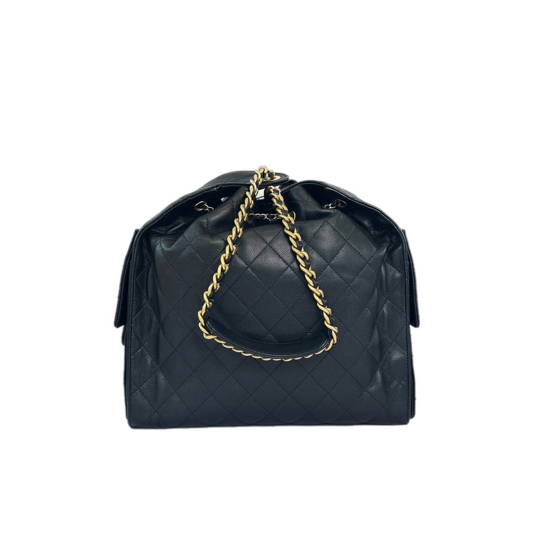Chanel 25 Medium Hobo Bag in Black Caviar