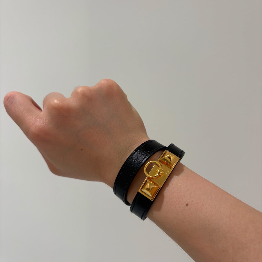 Hermes Black CDC Bracelet leather S