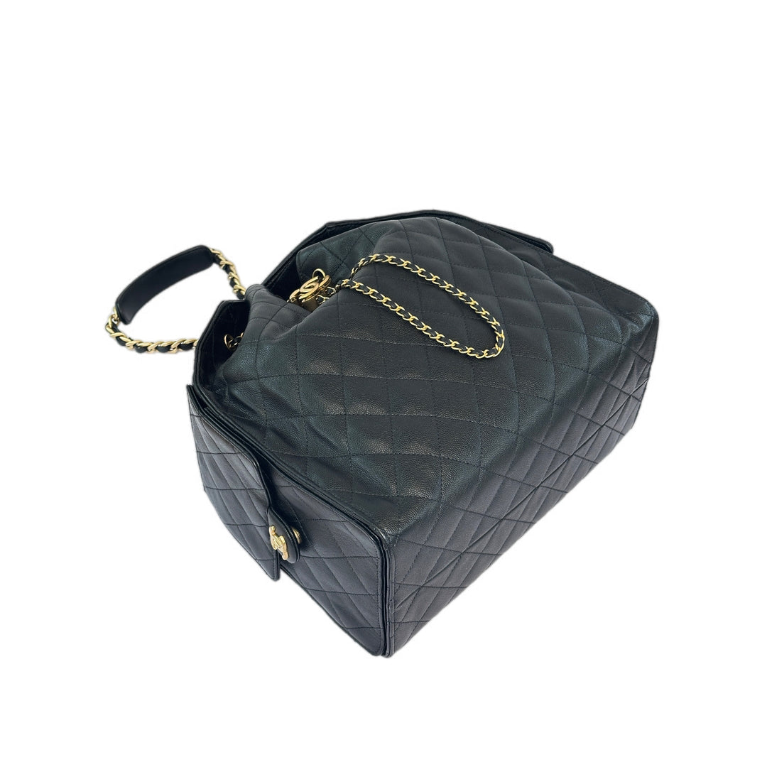 Chanel 25 Medium Hobo Bag in Black Caviar