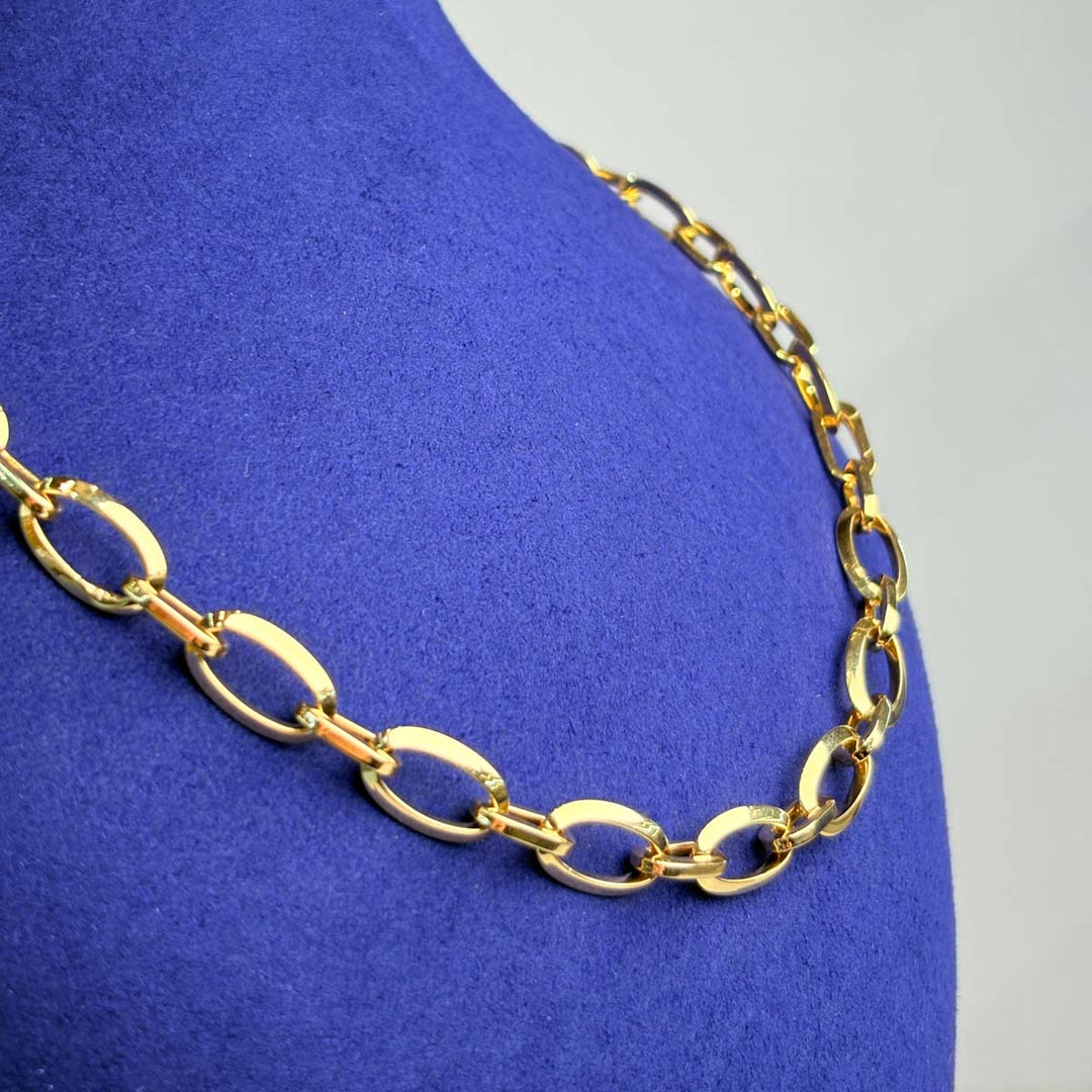 18K Solid Yellow Gold Necklace 14g