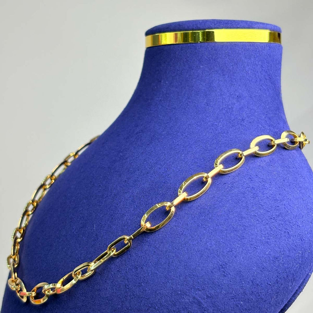 18K Solid Yellow Gold Necklace 14g