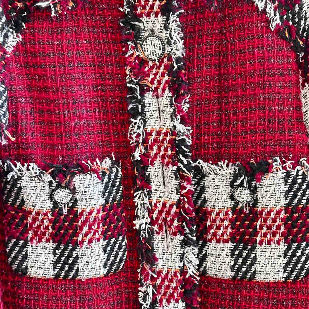 Chanel Red Tweed Jacket #34