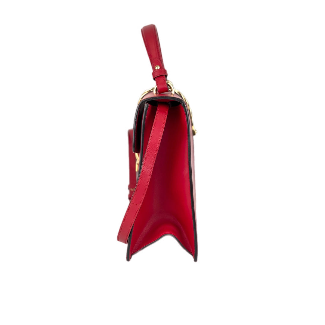 Gucci Sylvie Medium Top Handle Bag Red