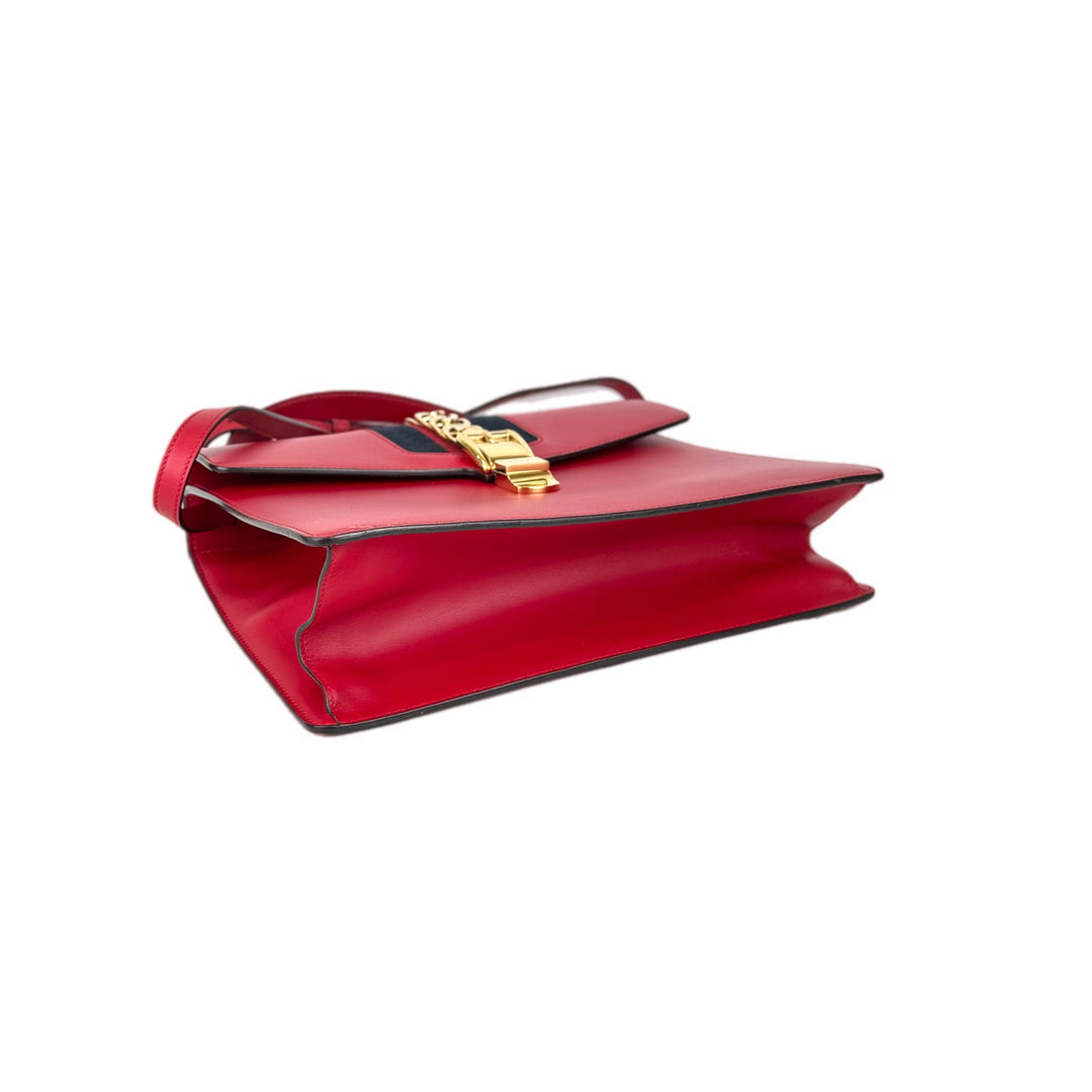 Gucci Sylvie Medium Top Handle Bag Red
