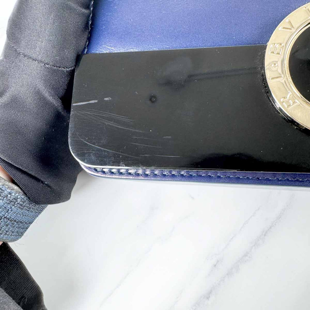 Bvlgari Navy Calfskin and Perspex Crossbody Bag