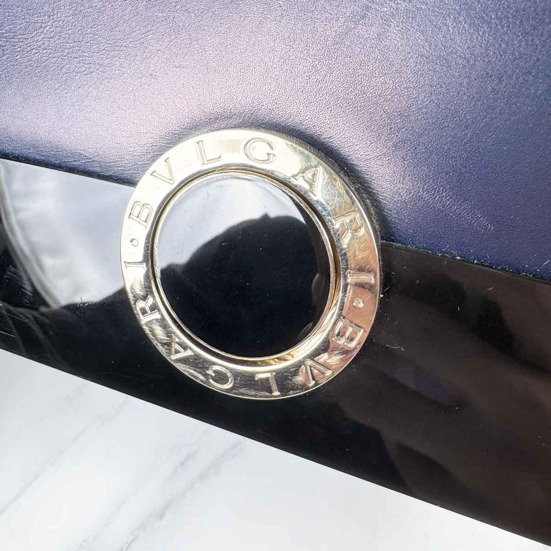 Bvlgari Navy Calfskin and Perspex Crossbody Bag