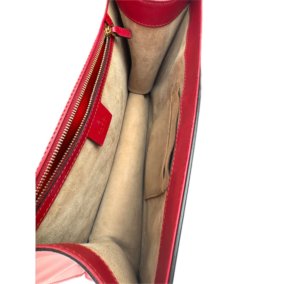 Gucci Sylvie Medium Top Handle Bag Red
