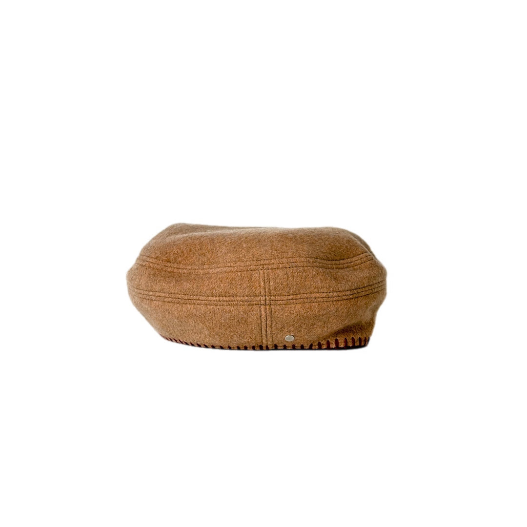 Hermes Biscuit Cashmere Beret Hat #59