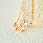 Yellow Diamond Clover Necklace D0.41ct d0.01ct. 18K