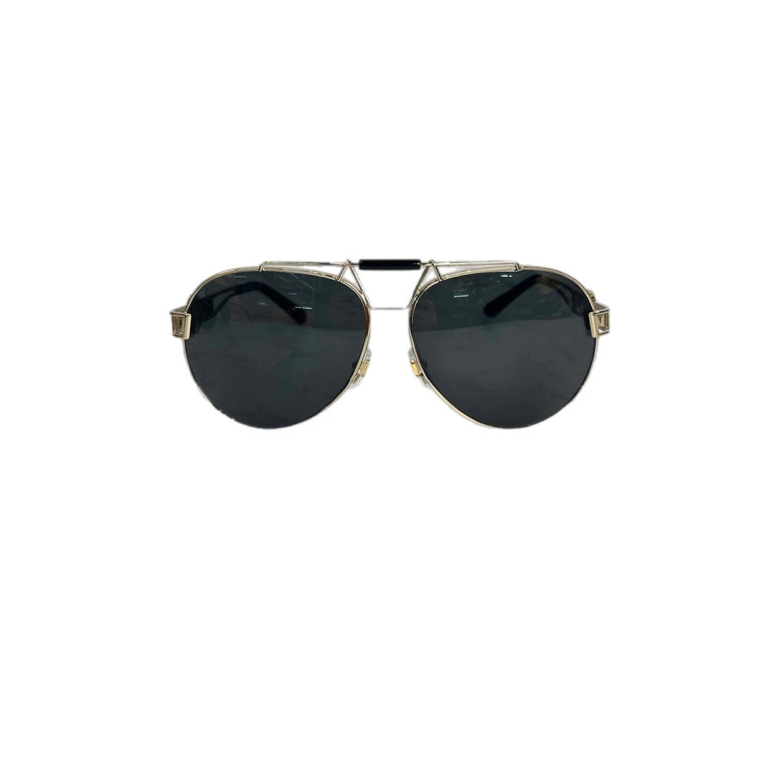 Versace Black/Gold Aviator Sunglasses