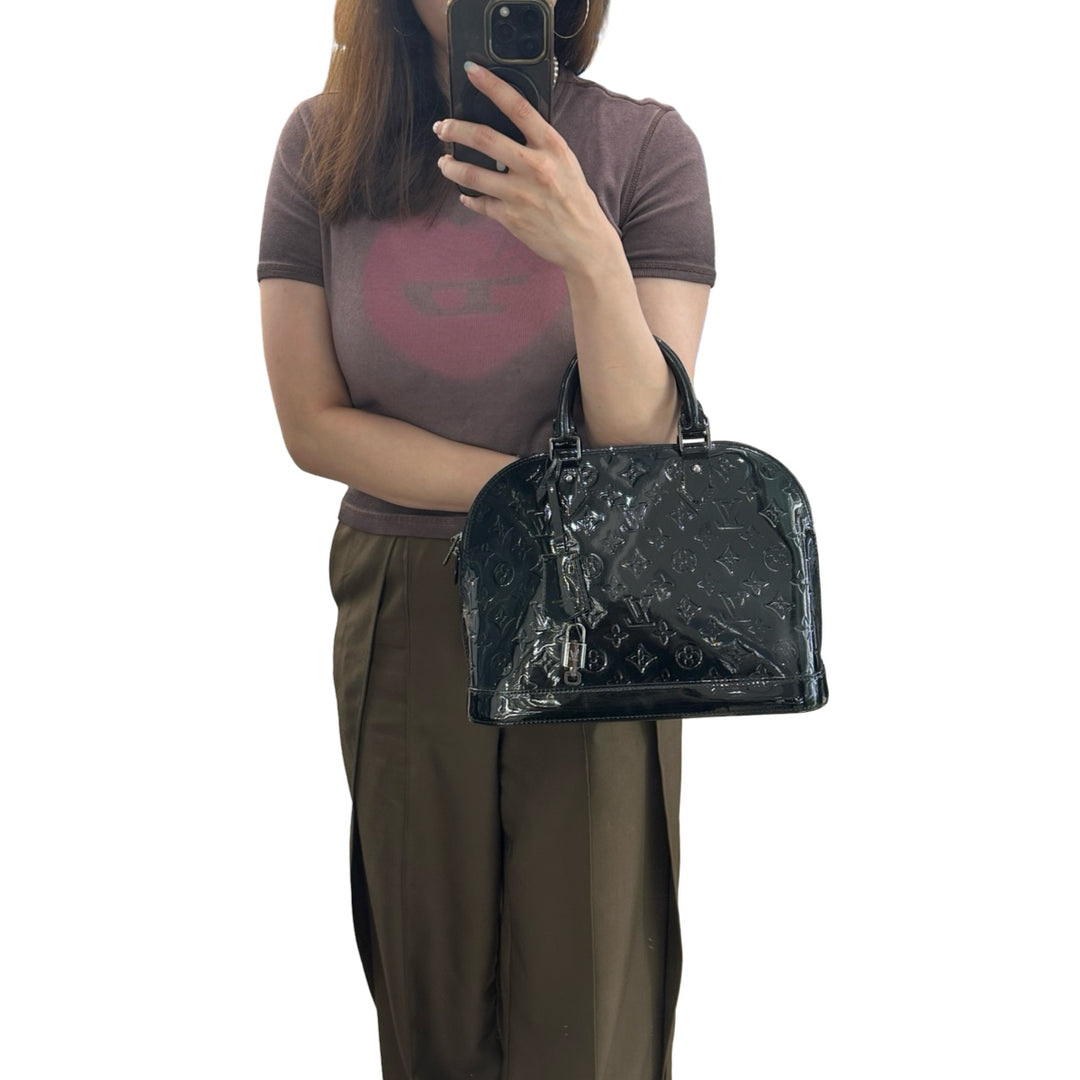 Louis Vuitton Alma Pm Black Patent Bag