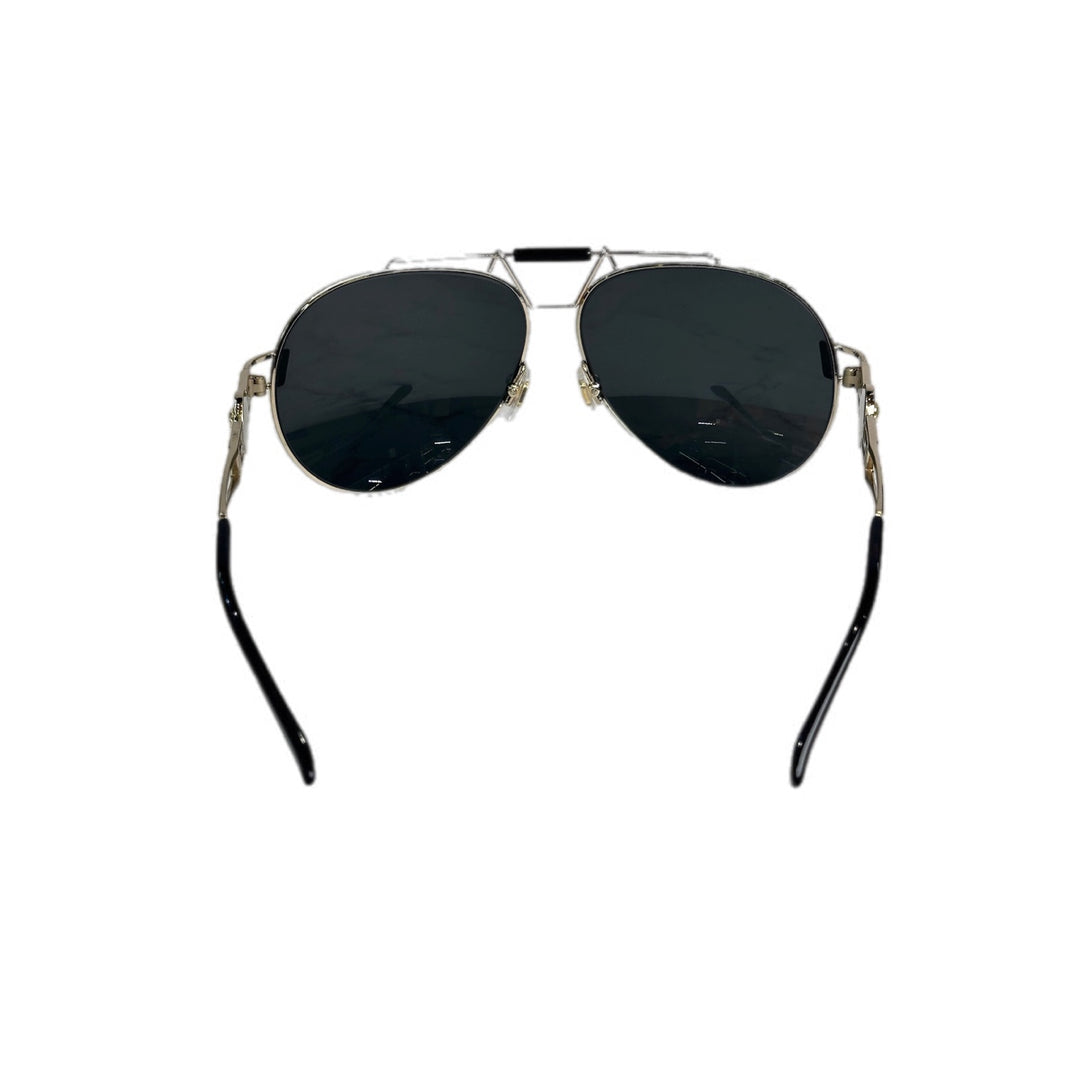 Versace Black/Gold Aviator Sunglasses