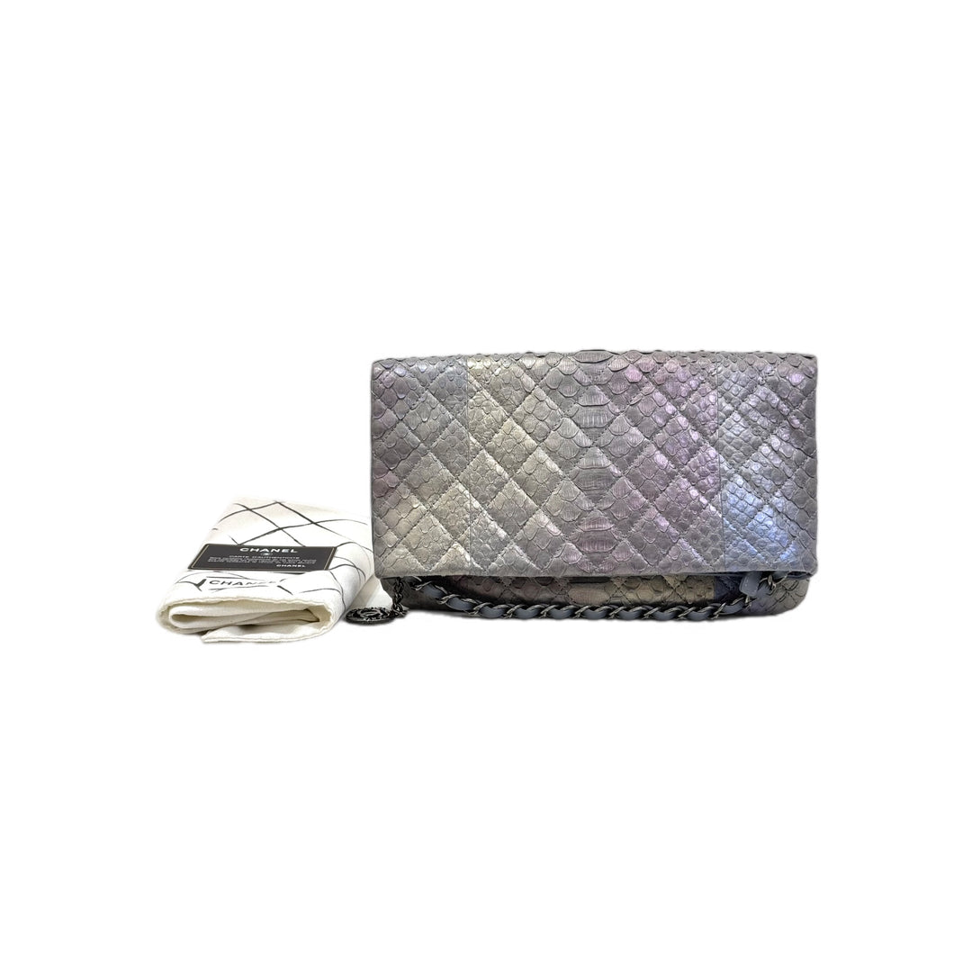 Chanel Clutch Python Grey