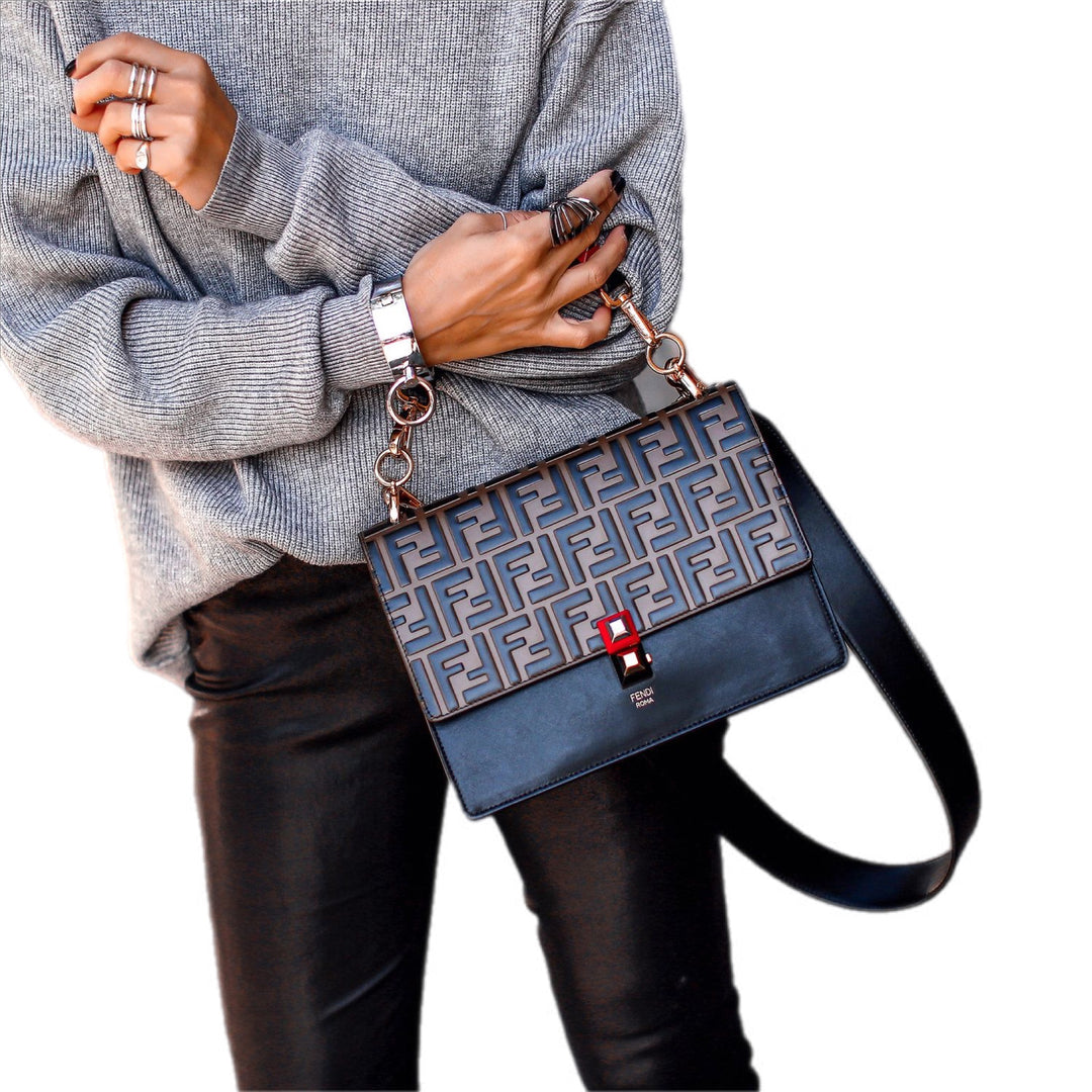 Fendi Zucca Kan I Bag Brown/Black no strap