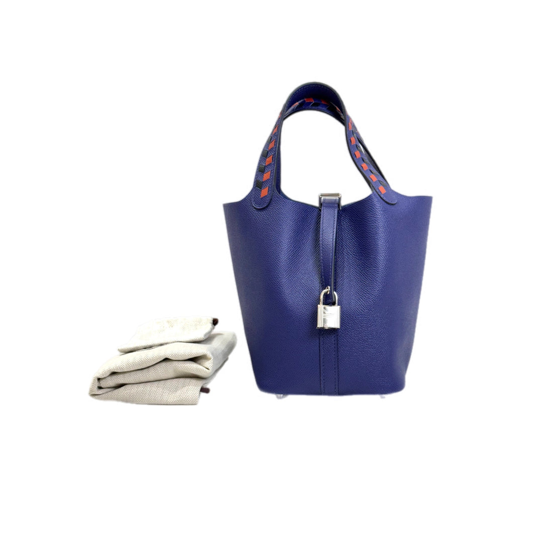 Hermes 18 Picotin Blue Epsom Bag