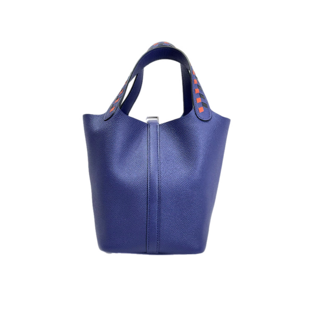 Hermes 18 Picotin Blue Epsom Bag