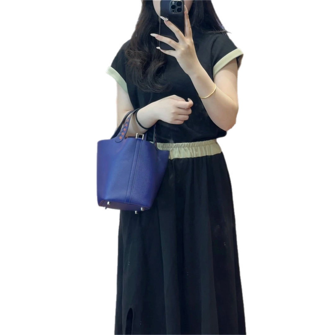 Hermes 18 Picotin Blue Epsom Bag