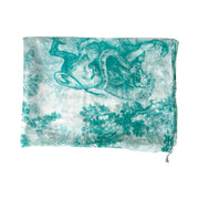 Dior Silk Cotton Toile Green Scarf