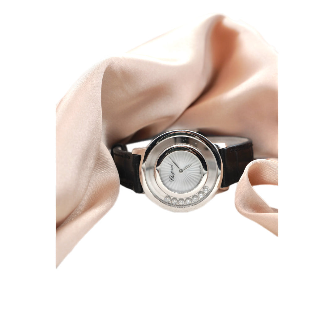 Chopard Happy Diamond quartz Watch 18K White Gold 32mm