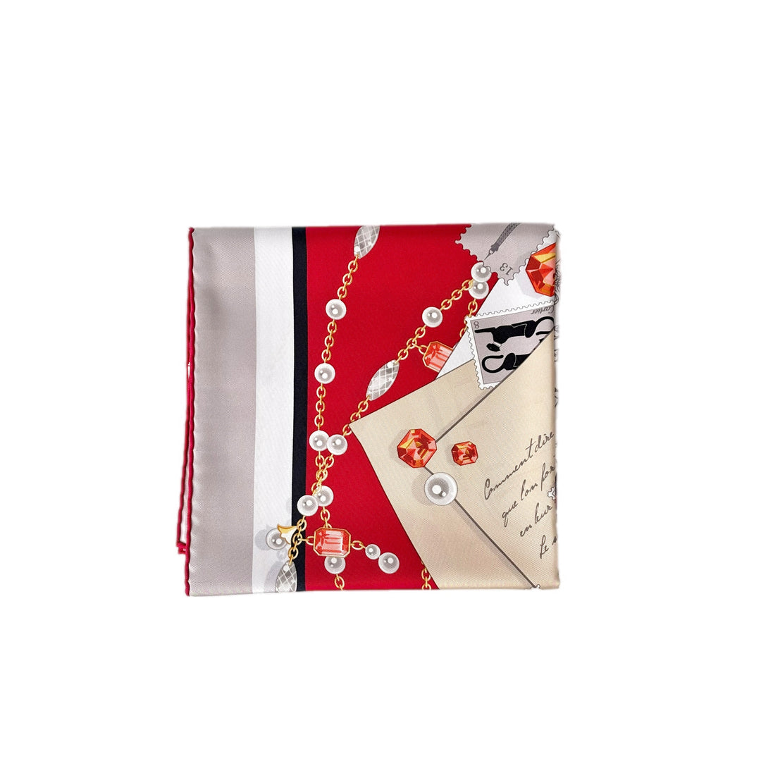 Cartier Silk Scarf Red 90cm