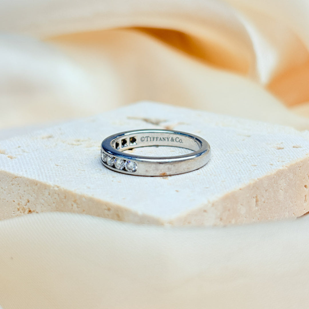 Tiffany Wedding Band Ring Diamond PT950 #47