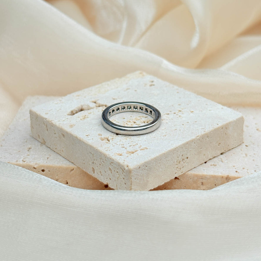 Tiffany Wedding Band Ring Diamond PT950 #47