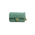 Chanel Mini Green Classic Flap with Pearl Crush - Jiaxyk