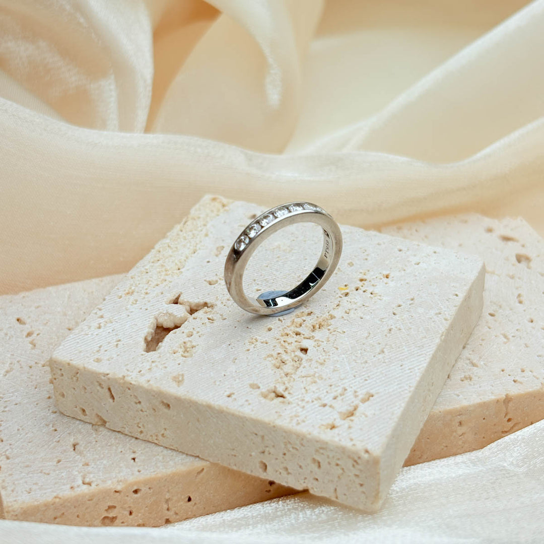 Tiffany Wedding Band Ring Diamond PT950 #47