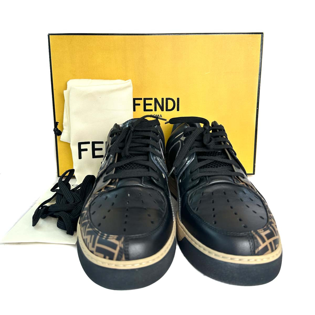 Fendi Black/Brown Sneakers Size 6