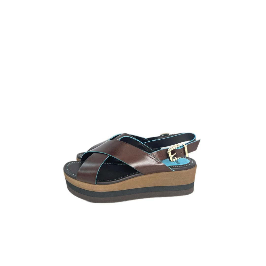 Fendi Blue/Brown Sandals #40
