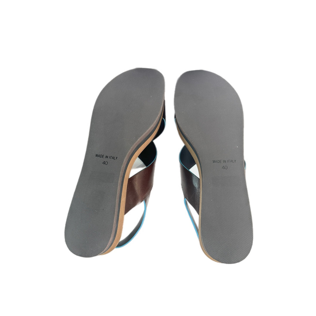 Fendi Blue/Brown Sandals #40