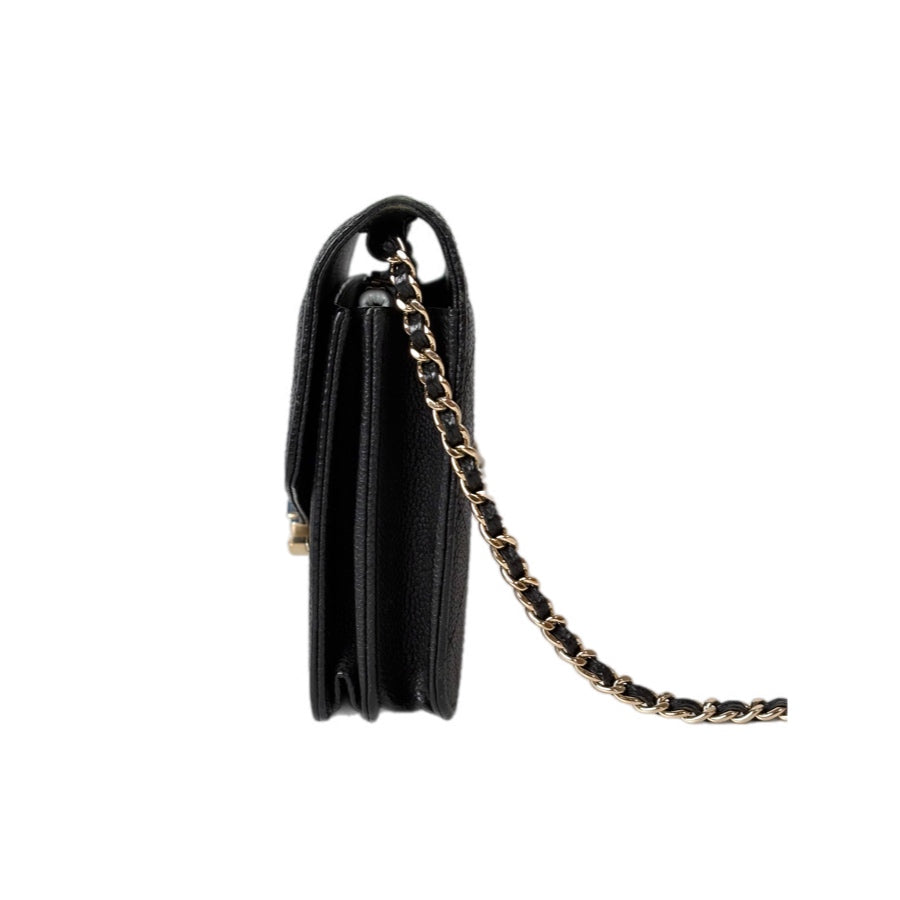 Chanel Square Wallet On Chain  Bag Black Caviar