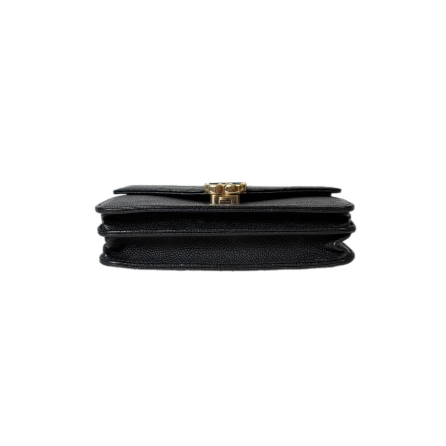 Chanel Square Wallet On Chain  Bag Black Caviar