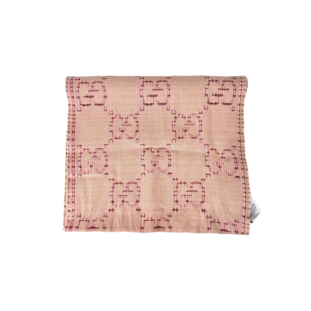 Gucci Wool Scarf Pink 47x180cm
