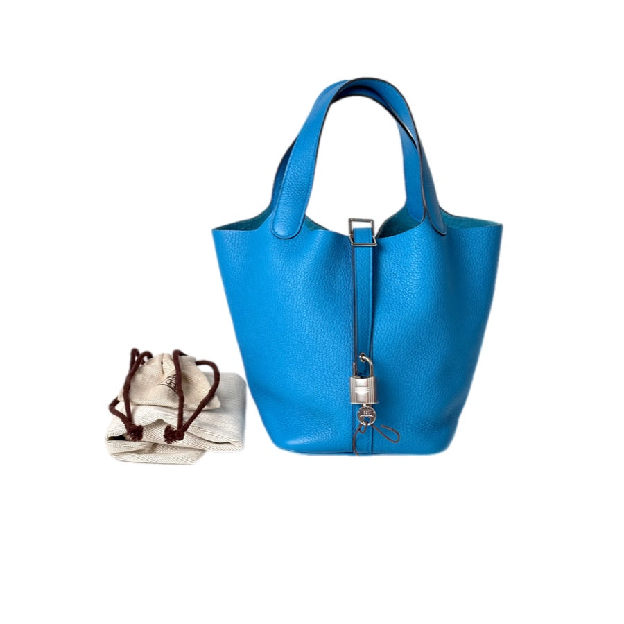 Hermes Picotin 18 Blue Bag TC