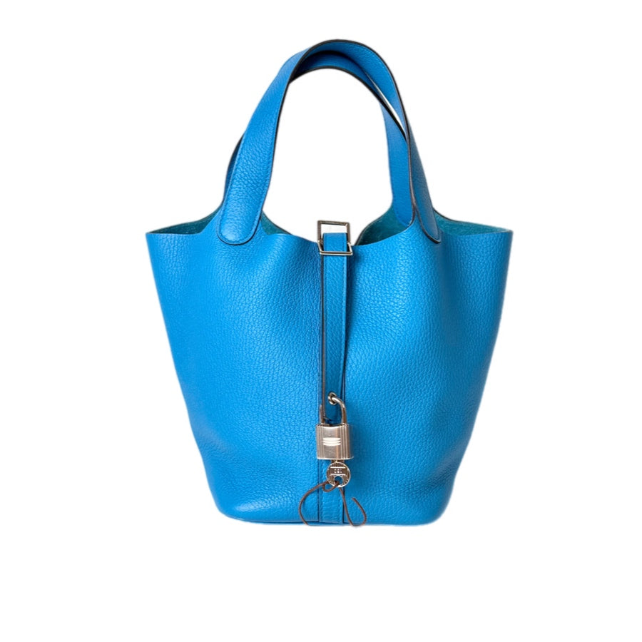 Hermes Picotin 18 Blue Bag TC