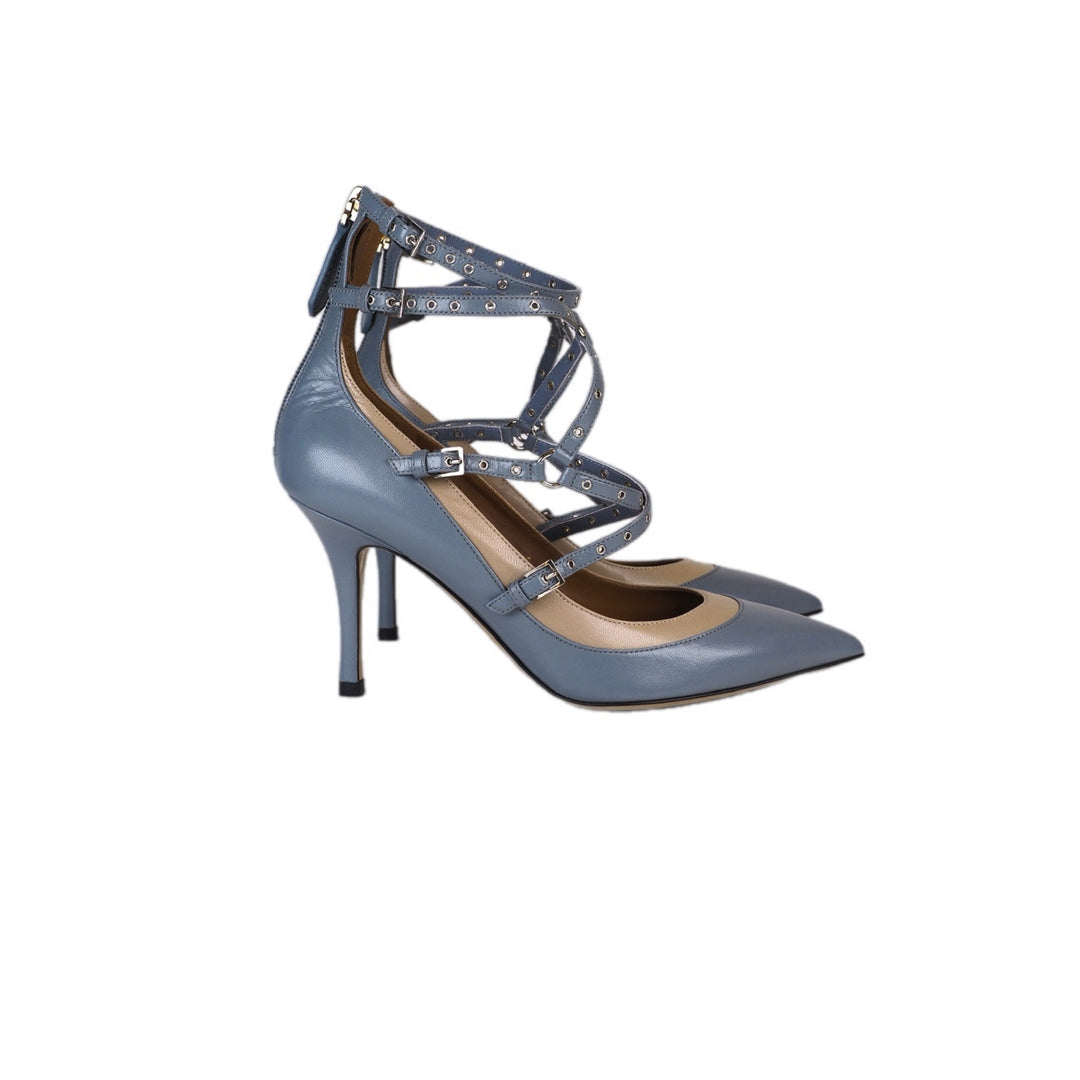 Valentino Stude Blue  High Heel Shoes #36.5