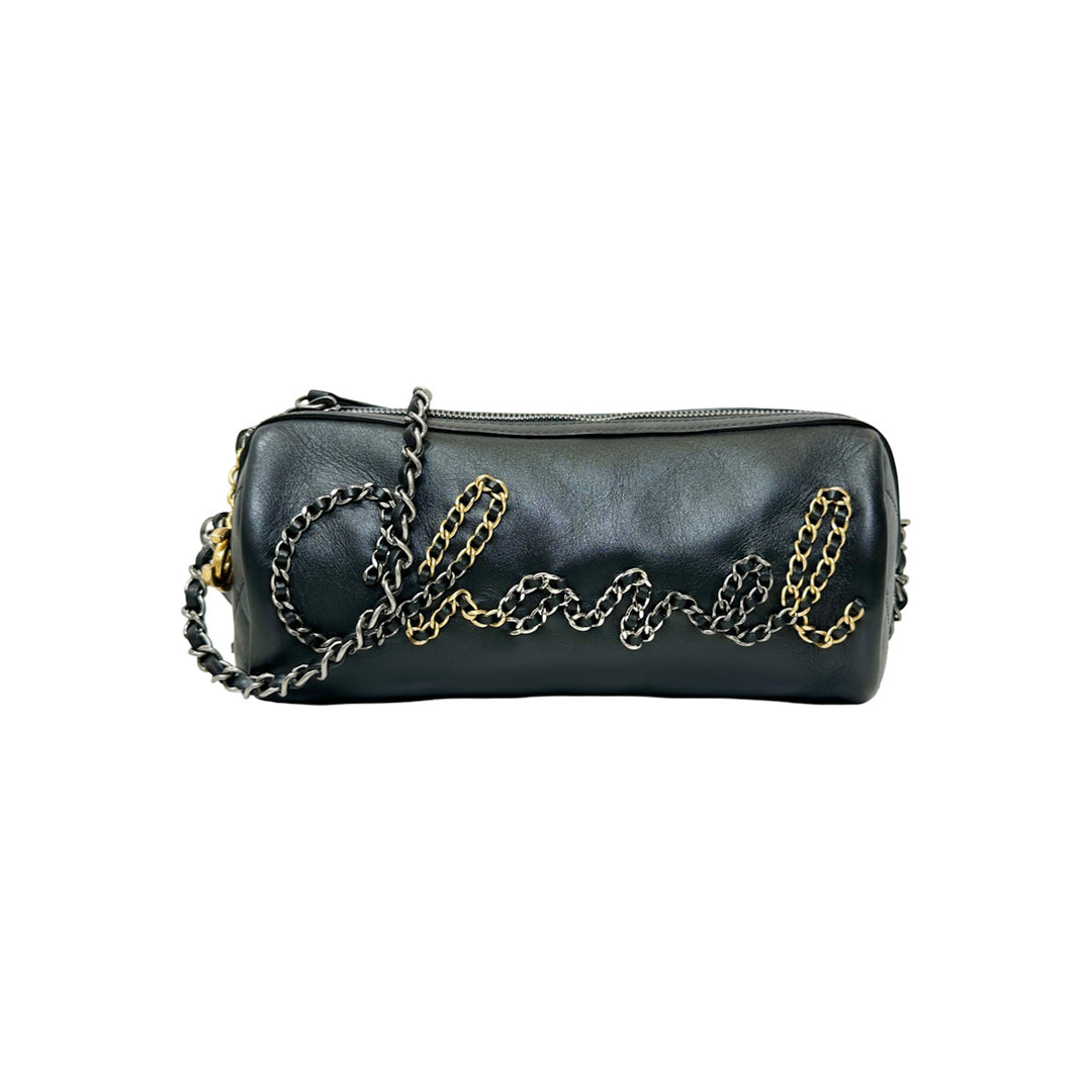 Chanel Bowling Chain-Strap Black Bag