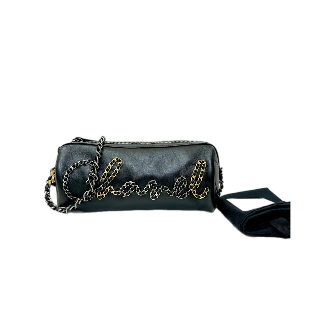 Chanel Bowling Chain-Strap Black Bag