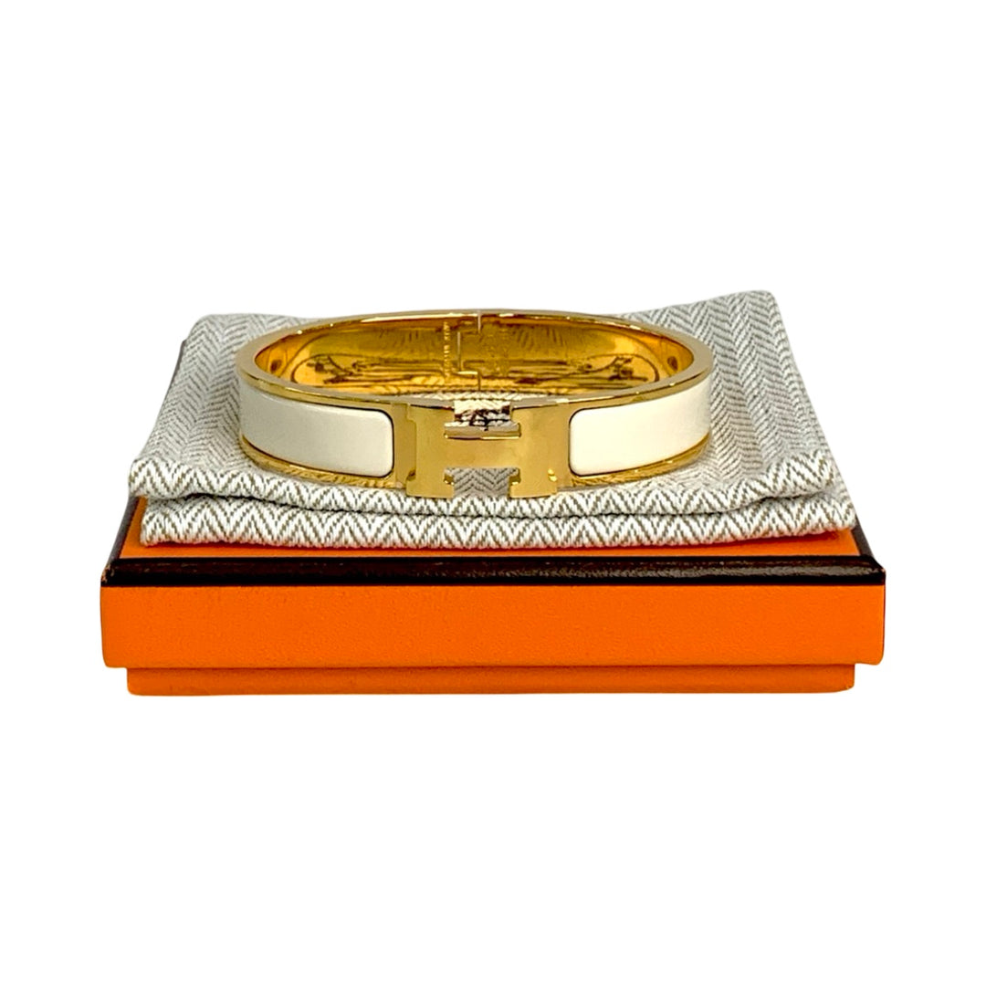 Hermes H Clic White Bracelet