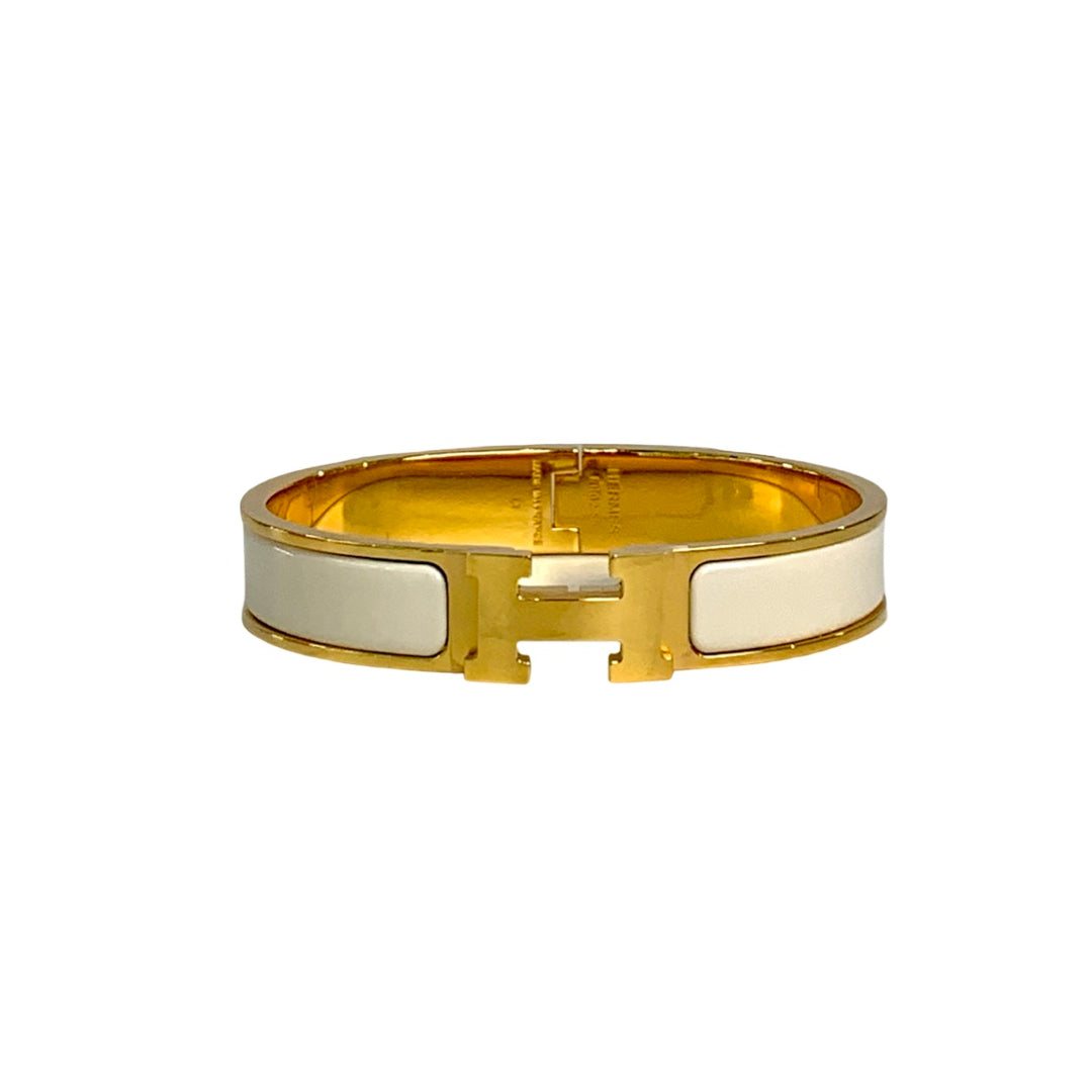 Hermes H Clic White Bracelet