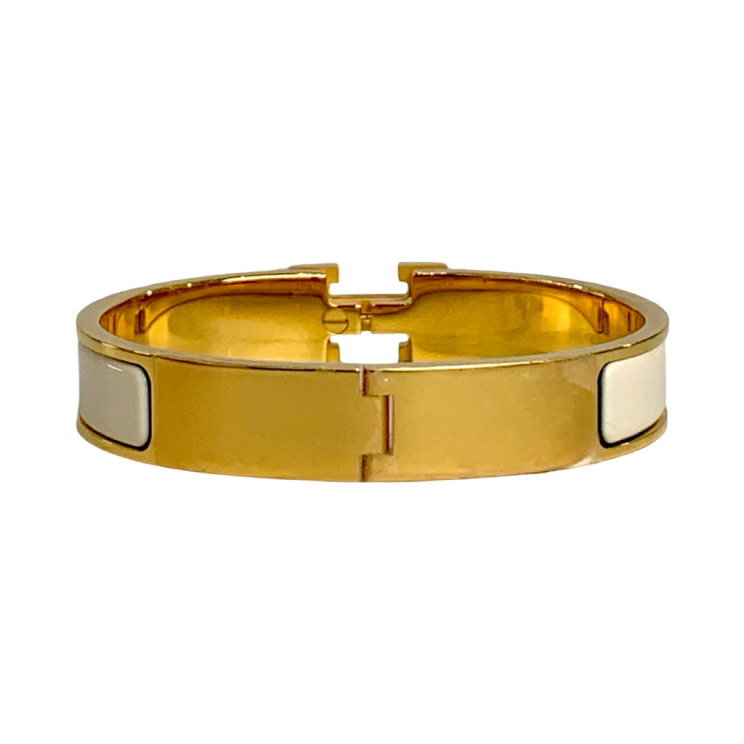 Hermes H Clic White Bracelet