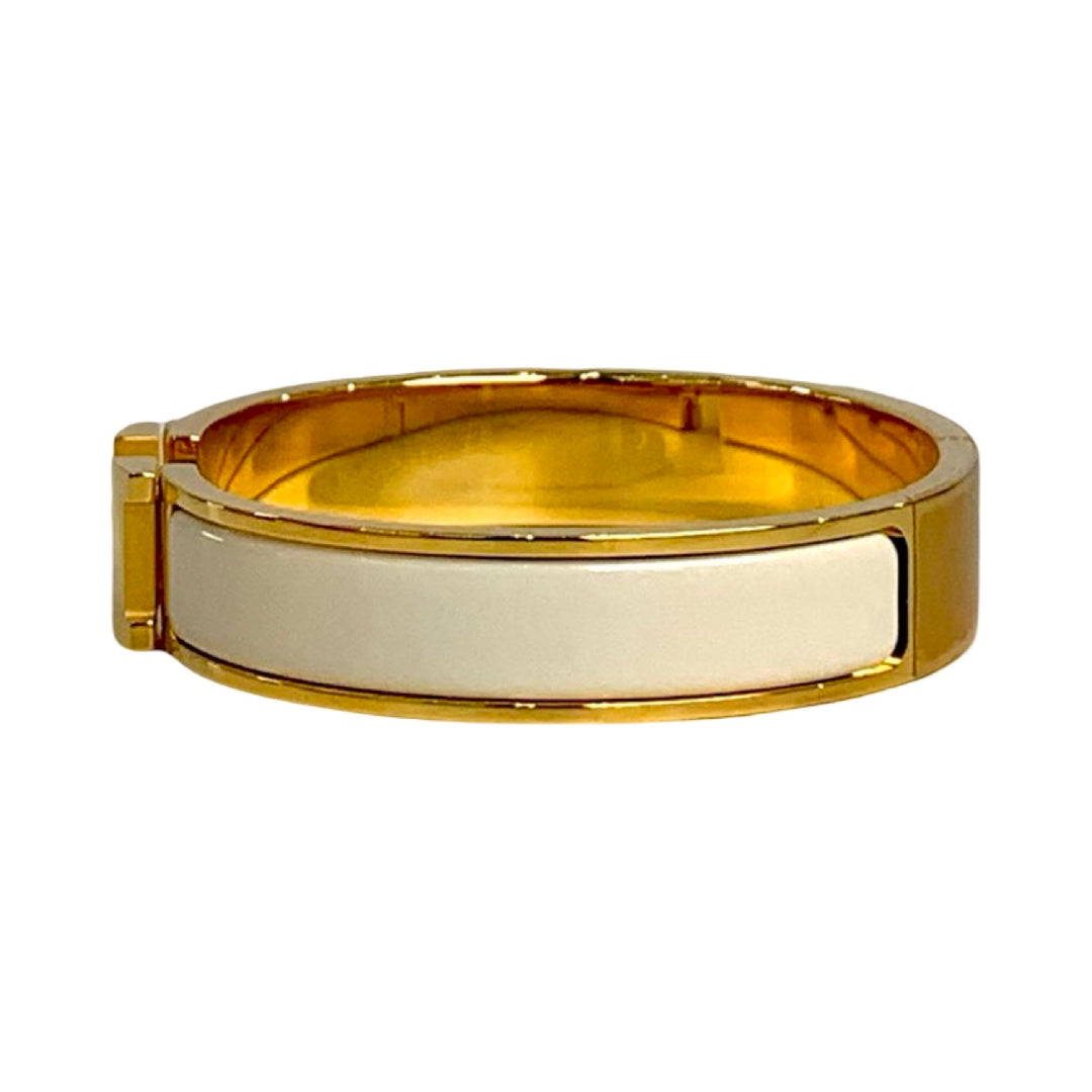Hermes H Clic White Bracelet