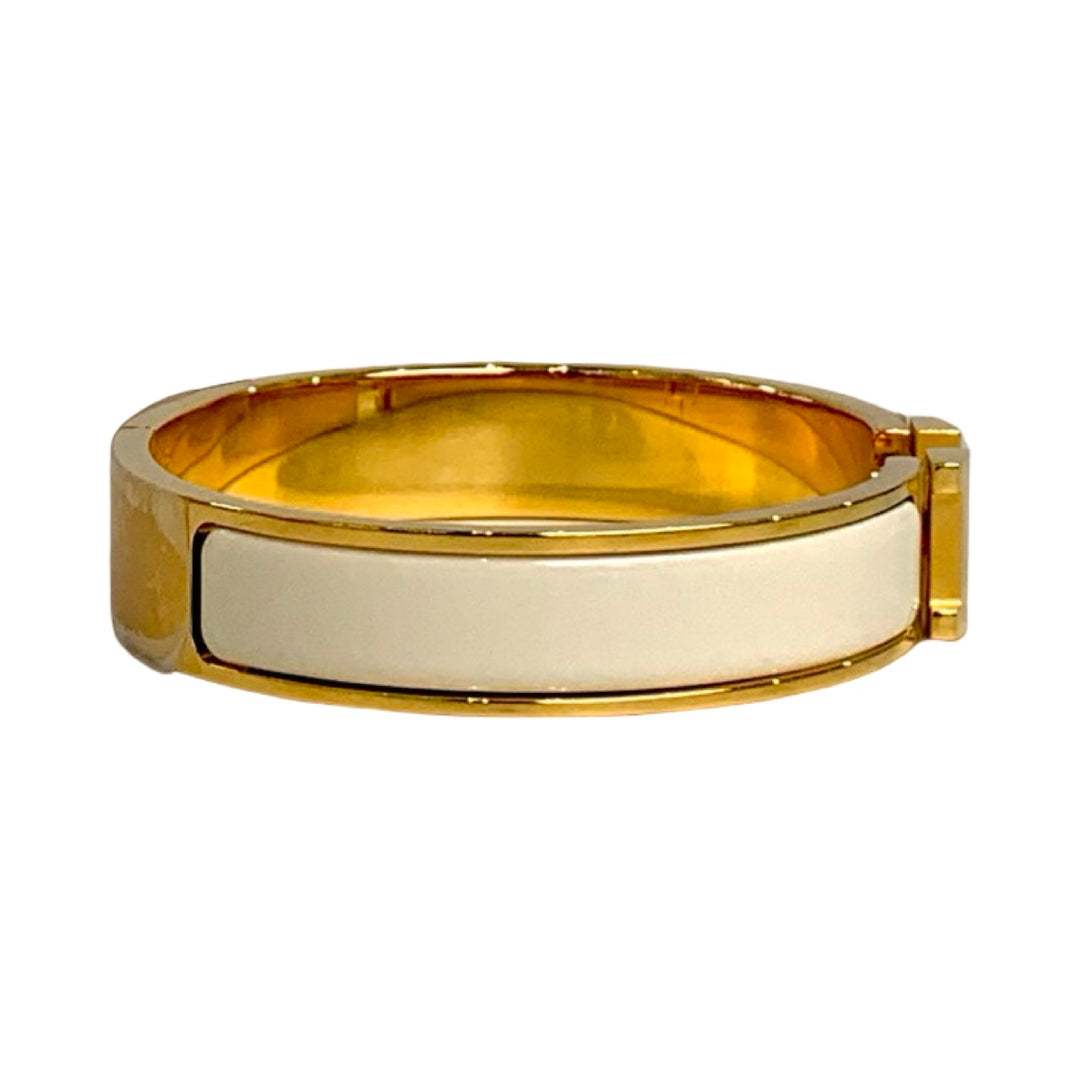 Hermes H Clic White Bracelet