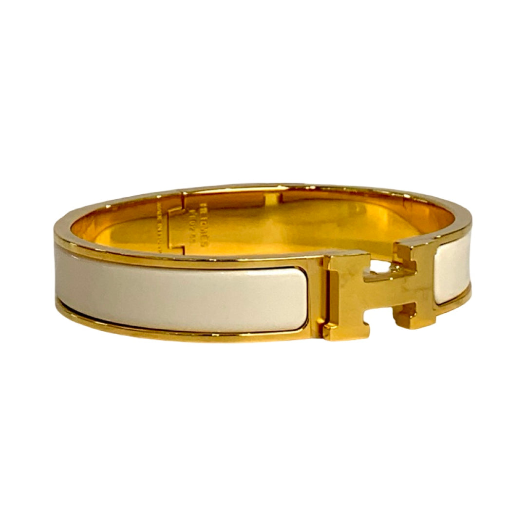Hermes H Clic White Bracelet
