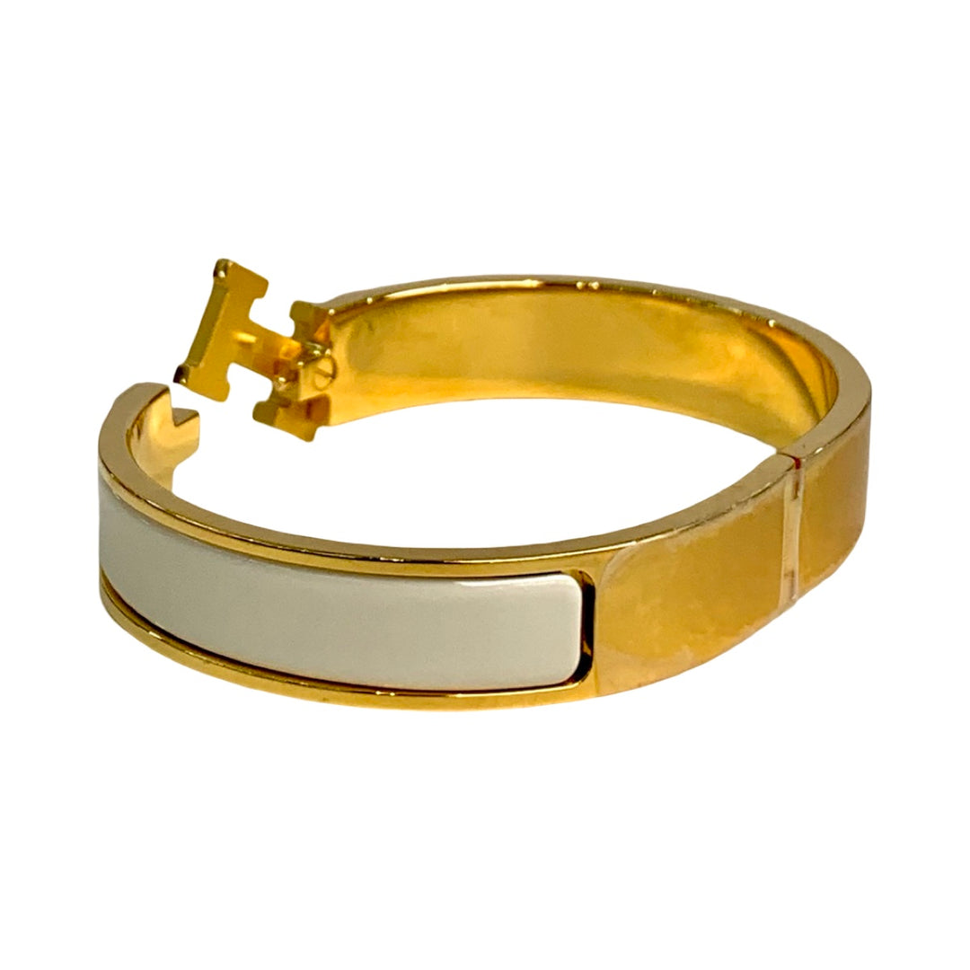 Hermes H Clic White Bracelet