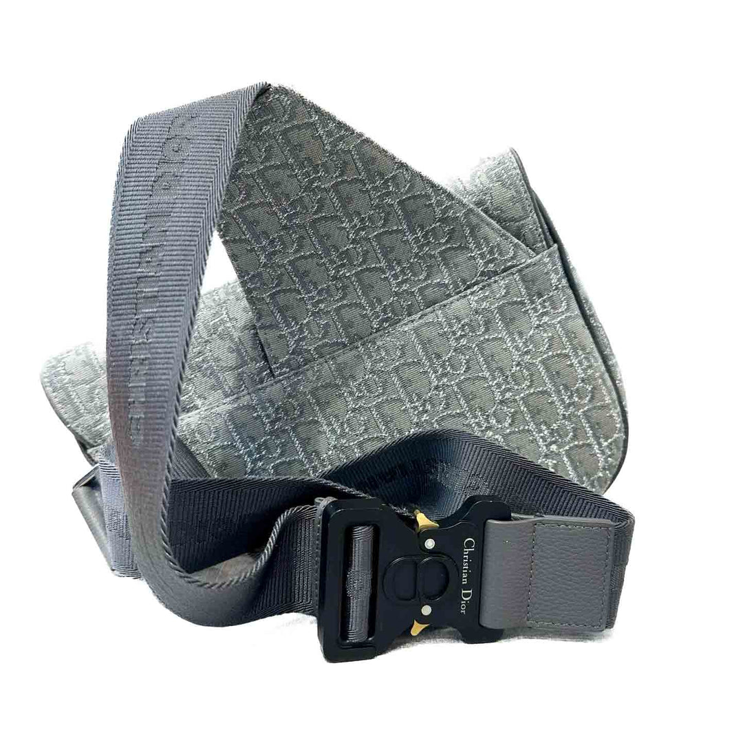 Dior Grey Dior Oblique Jacquard Saddle Bag